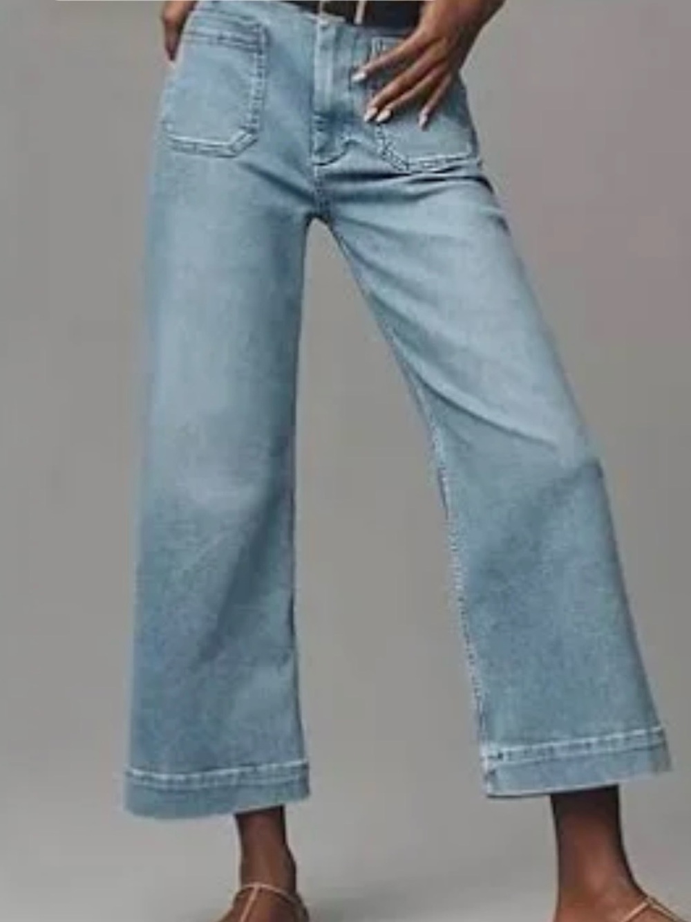 Anthropologie Pilcro and the Letterpress Skipper Light Wash Wide-Leg Jeans